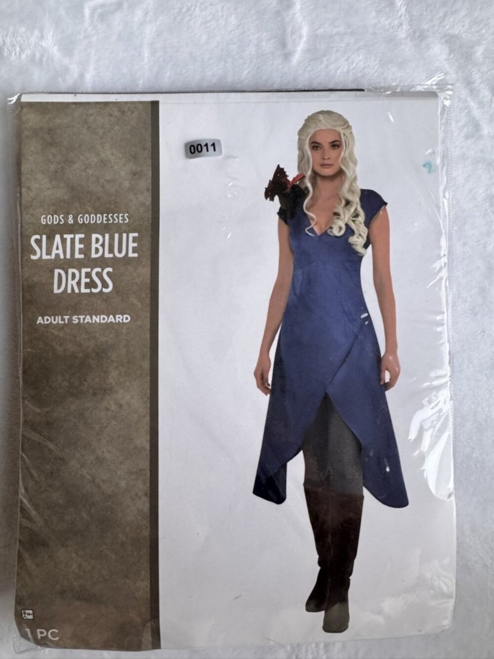 Mother of Dragons Style Slate Blue Dress Costume Adult Standard NWT